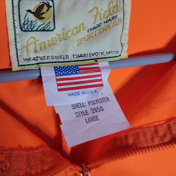 Vintage Neon Orange Coveralls by American Field Sportswear, size Large - Picture 7 of 8